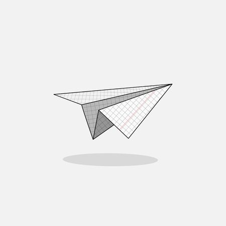 Paper plane made from a notebook sheetのイラスト素材