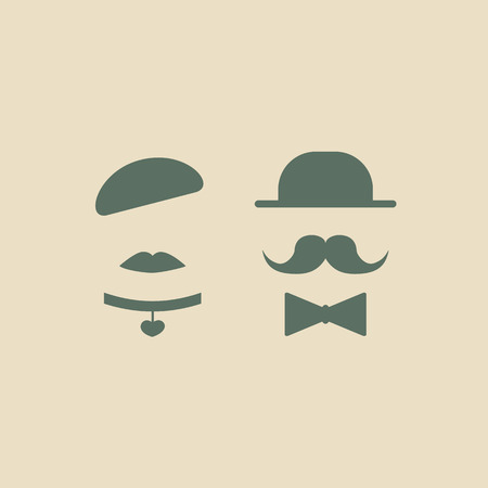 Lady and gentlemen intelligent pictograms illustration. WC signのイラスト素材