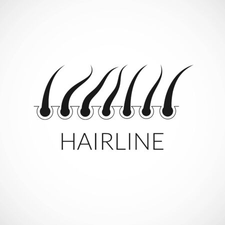 Hairline illustration. Simple hair silhouette icon for designのイラスト素材
