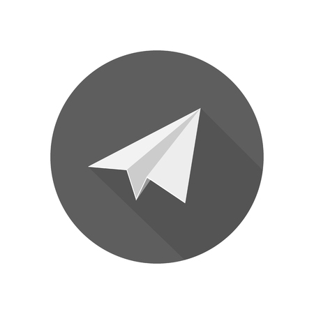 White airplane icon for user interface design.のイラスト素材