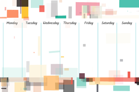 Weekly planner with abstract rectangle background illustrationのイラスト素材