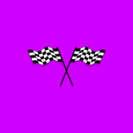 Crossed checkered flags. Finish user interface race iconのイラスト素材