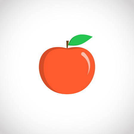 Flat art of red juicy apple icon illustration for design.のイラスト素材
