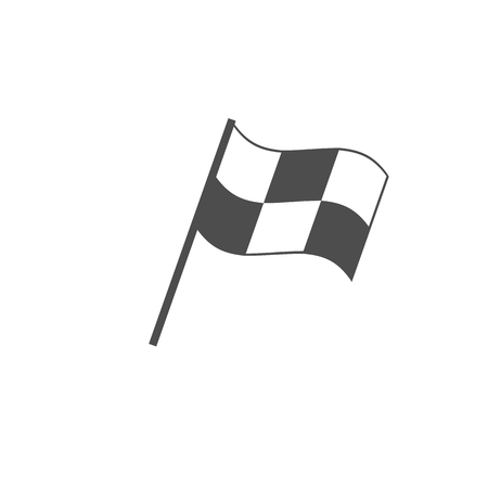 Finish flag icon. Checkered finish sign illustrationのイラスト素材