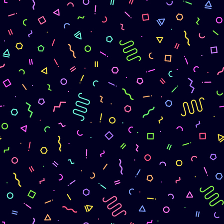 80s - 90s style seamless pattern. Unseamed memphis backgroundのイラスト素材
