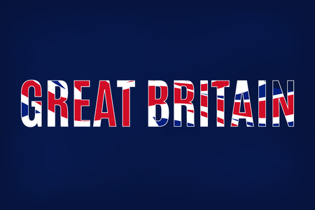 Great Britain text with United Kingdom flagのイラスト素材