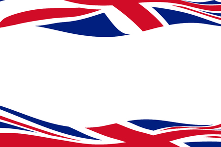 Frame template with two waving United Kingdom flagsのイラスト素材