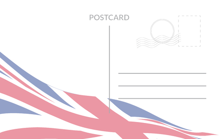 Postal card background with waving United Kingdom flagのイラスト素材