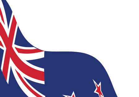 White background template with waving New Zealand flagのイラスト素材