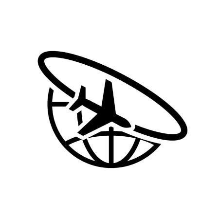 Travel world by plane icon. Transportation concept illustrationのイラスト素材
