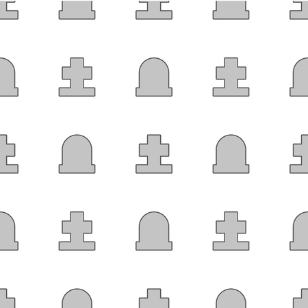 Gravestone and grave cross seamless pattern illustrationのイラスト素材