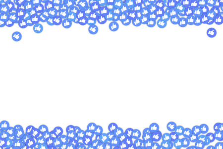 Smm and social banner with thumb up iconsのイラスト素材