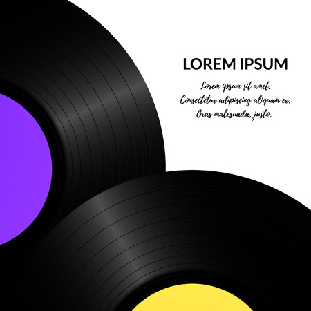 Vintage vinyl record background. Retro music background templateのイラスト素材
