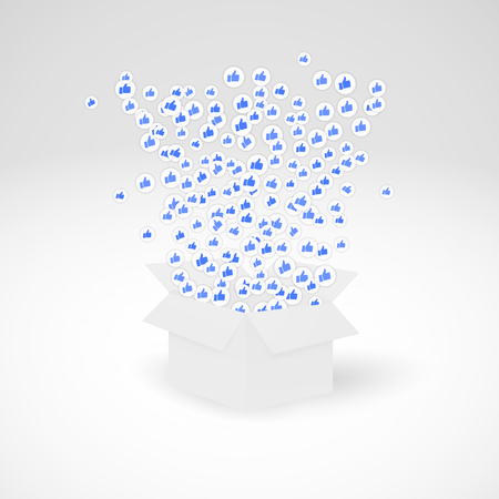 White box with burst or blue like symbol iconsのイラスト素材