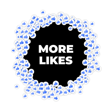 Smm and social background with thumb up likes iconsのイラスト素材