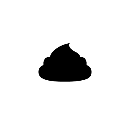 Simple feces icon. Black poop simbol. Fecals signのイラスト素材