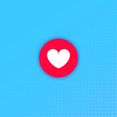 Love and feelings sign red icon on blue backgroundのイラスト素材