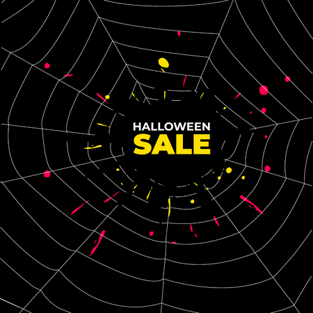 Sale background with spider web and place for a textのイラスト素材