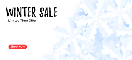 Mailing banner template. Winter sale background with snowflakesのイラスト素材