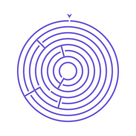 Simple round maze labyrinth game for kids. One of the puzzles from the set of child riddlesのイラスト素材