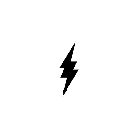 Simple black thunder icon. Thunderbolt and flash lighting signのイラスト素材