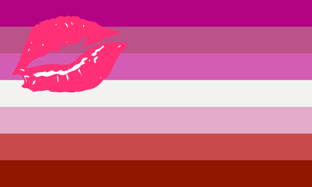 Lipstic lesbian pride flag - one of the sexual minority of LGBT communityのイラスト素材