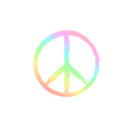 Peace sign with grunge texture isolated on backgroundのイラスト素材
