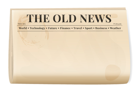 Vintage newspaper template. Folded cover page of a news magazineのイラスト素材