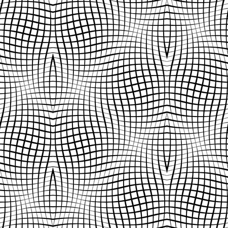 Abstract wavy background. Seamless line pattern with optical illusion of movementのイラスト素材