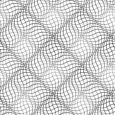 Abstract wavy background. Seamless line pattern with optical illusion of movementのイラスト素材
