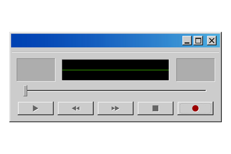 Old voice and sound recorder window mockup for mobile apps, sites and music servicesのイラスト素材