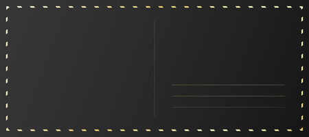 Black postcard back decorated with golden foil. Luxury travel card designのイラスト素材