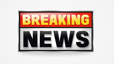 Breaking news announcement banner for broadcasting television showのイラスト素材