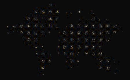 Dotted world map for big data visualizationのイラスト素材