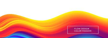 Colorful wavy flows of a fluid lines and liquid shapes with a smooth splash of color. Eps10のイラスト素材