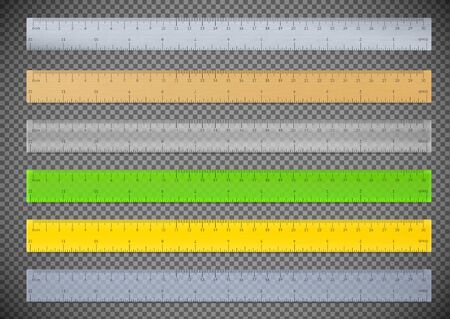 Engineer or architect or school drafting ruler with an imperial and a metric units scale.のイラスト素材