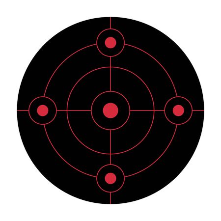 Black circular shooting target for the practice on a gun rangeのイラスト素材