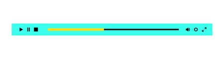 Audio or video player navigation bar with playback buttonsのイラスト素材