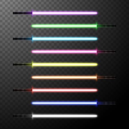 Isolated light sword. Laser melee weapon for the fight during the futuristic wars.のイラスト素材