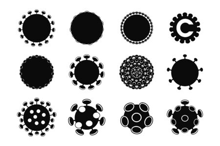 Various coronavirus isolated icons, signs, symbols and glyphsのイラスト素材
