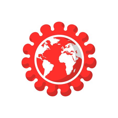 Coronavirus outbreak illustration. The Earth infected by a virus.のイラスト素材