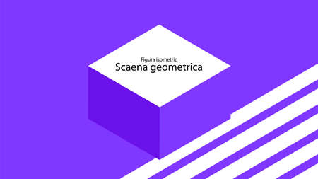 Abstract geometric background with a 3d isometric cube
