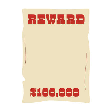 Social story template of wanted dead or alive placardのイラスト素材