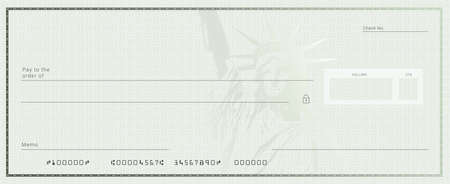 Blank stimulus bank check template. Fake checkbook mockupのイラスト素材