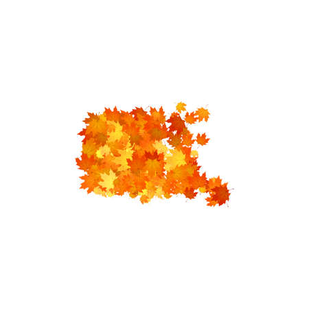 Pile of fallen leaves. Heap of orange, yellow and red autumn leaves.のイラスト素材