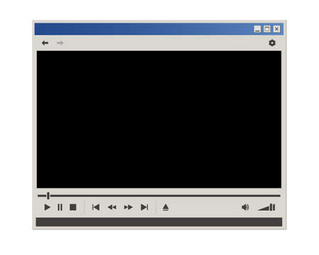 Vintage video player interface. Retro style multi media player windowのイラスト素材