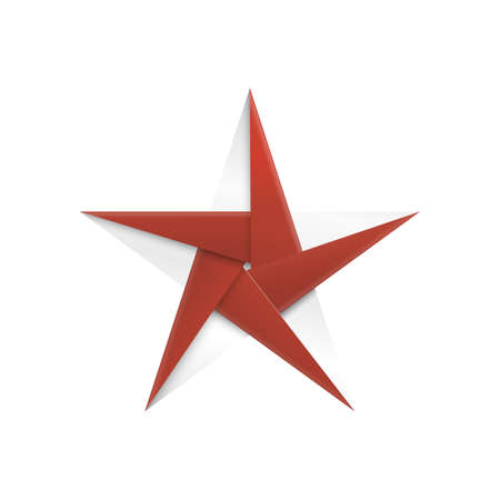 Paper folded star. Brown origami Christmas Star ornament.のイラスト素材
