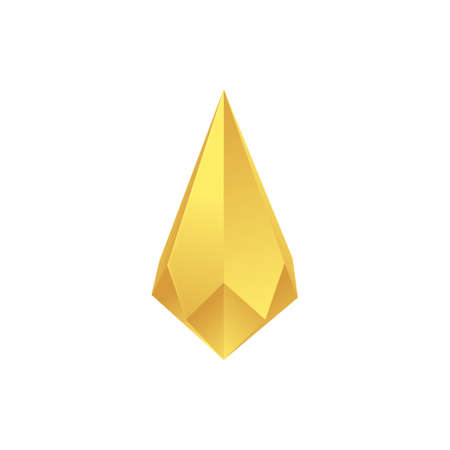Stylized golden Christmas tree. Origami abstract fir made of gold foil.のイラスト素材