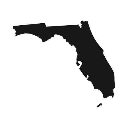 Silhouette of Florida state border.のイラスト素材