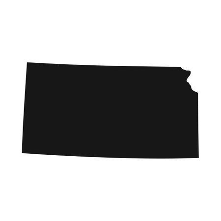 Silhouette of Kansas state border.のイラスト素材